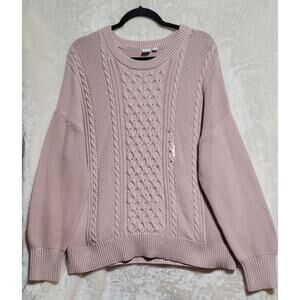 Women's GAP Cotton Blend Cable Knit Crewneck Sweater New (With Tags) Size XL